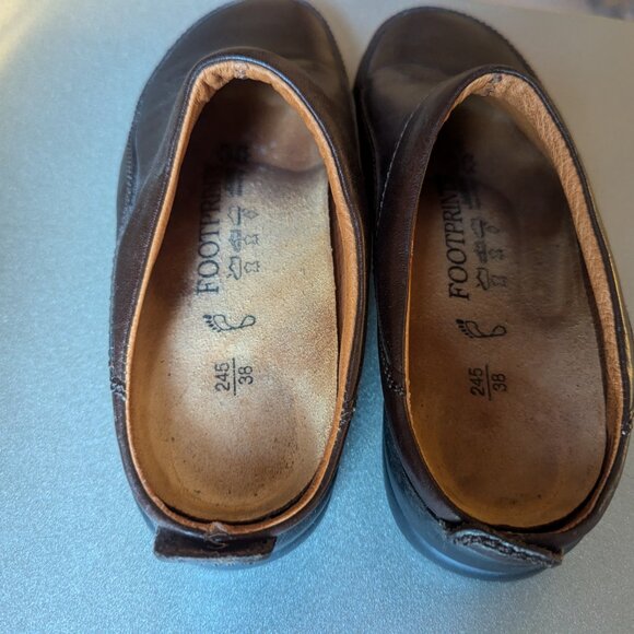FOOTPRINTS ASHBY Brown LEATHER SLIP-ON Mules CLOG size 38 - Picture 4 of 7